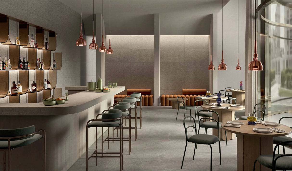 Carrelage Effet Pierre Ardoise 60x120 Falaise Gris Intérieur / Extérieur R10 Rectifié