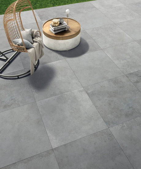 80x80 Dalle 2cm Salerno Gris Effet Pierre Extérieur R11