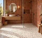 Carrelage Terrazzo Sol et Mur 80x80 Venice La Fenice Stracciatella Blanc Rectifié