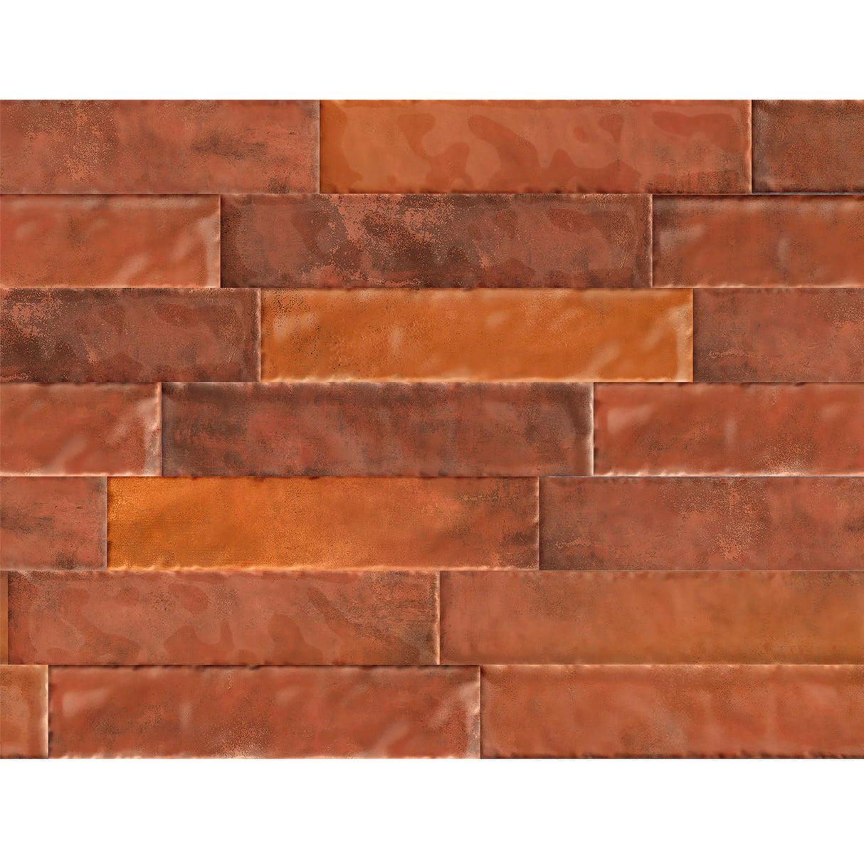 Carrelage Mural Effet Zellige Rouge 6,5x29,8 Monpelli Wine Mix