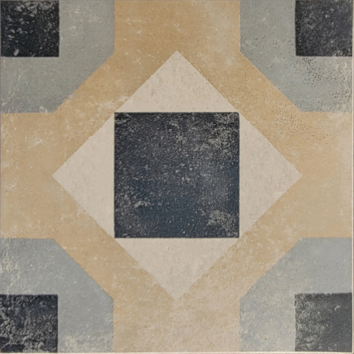 Carrelage Carreaux Ciment 20x20 Cementine Tap. A Jaune et Bleu Rectifié