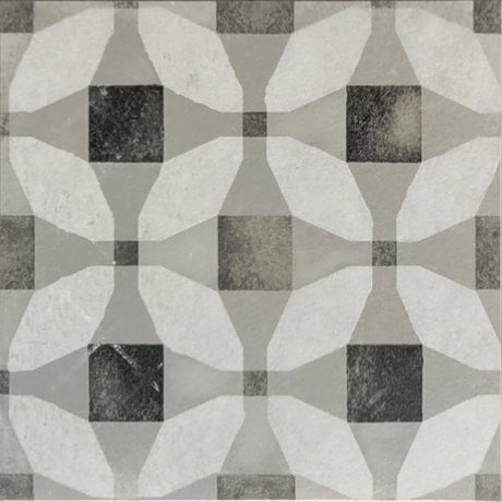 Carrelage Carreaux Ciment 20x20 Cementine Tap. B Blanc et Noir Rectifié