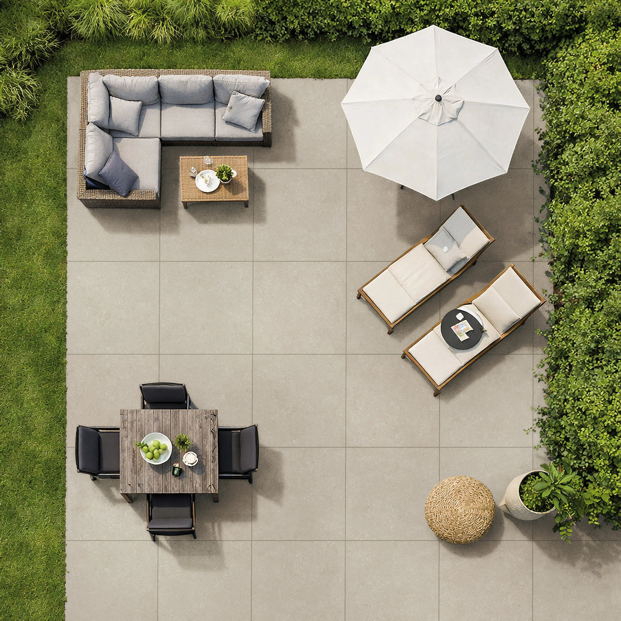 90x90 Dalle 2cm Voyager Beige Crème Extérieur Antidérapant R11